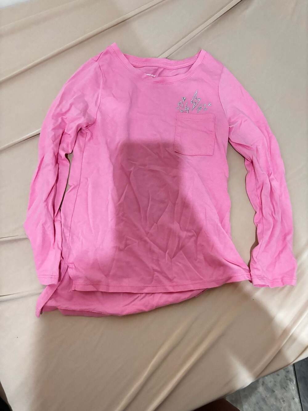 Member's Mark My Favorite Tee Size 4/5 Pink Long Sleeve Pocket Shirt